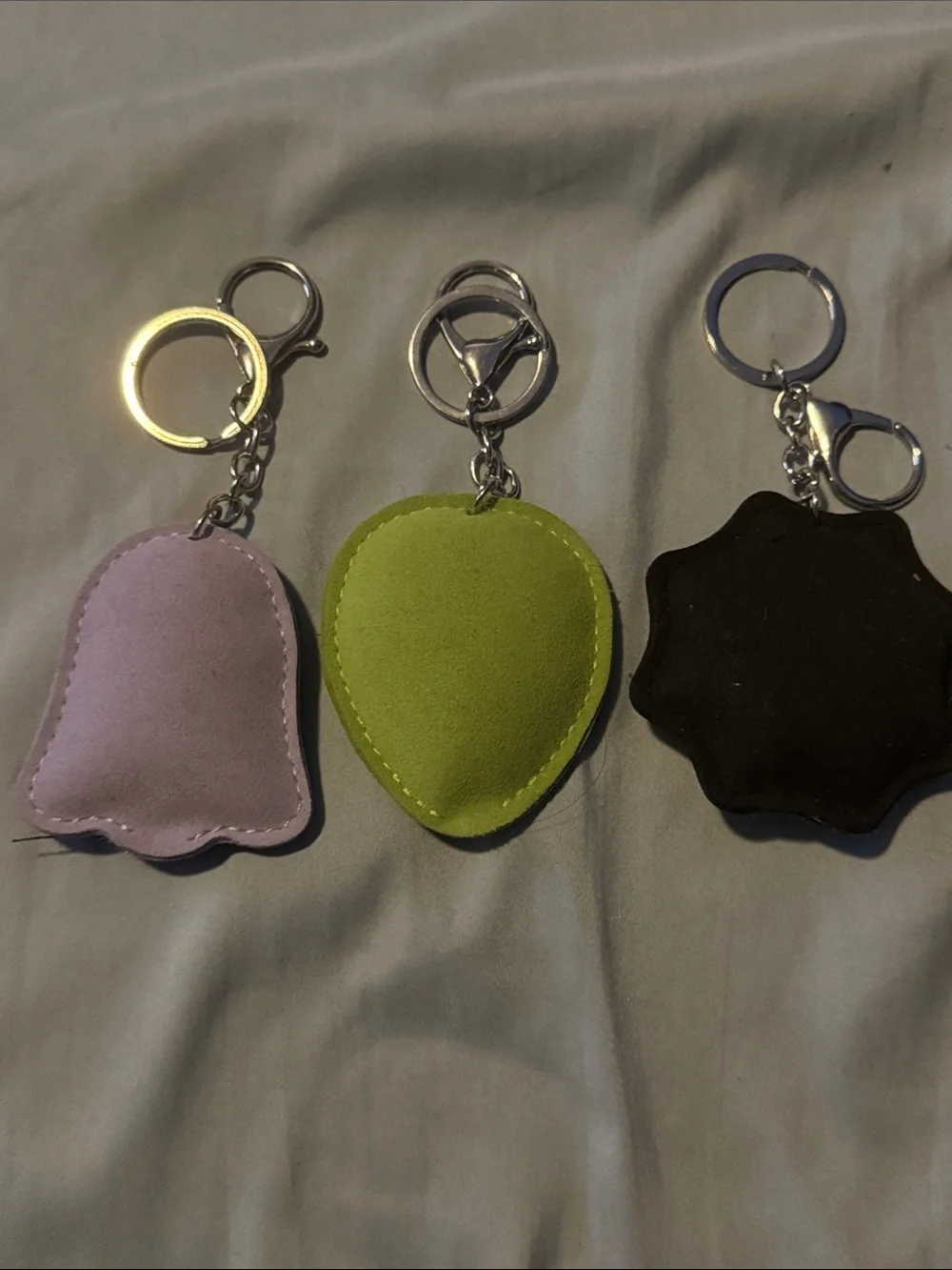 Rhinestone Alien, Ghost & Spider Web Keychain Trio